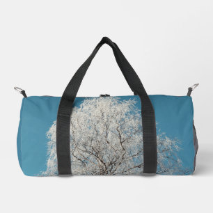 A White Willow Tree Against Cloudless Blue Sky Duffle Bag