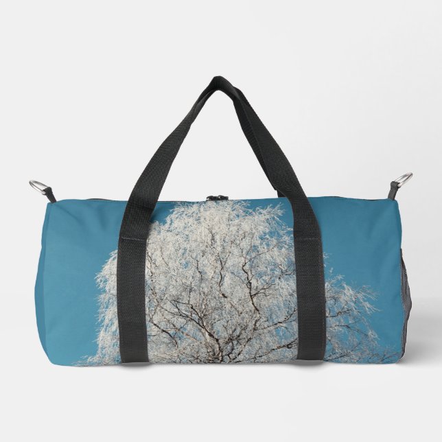 A White Willow Tree Against Cloudless Blue Sky Duffle Bag (Front)