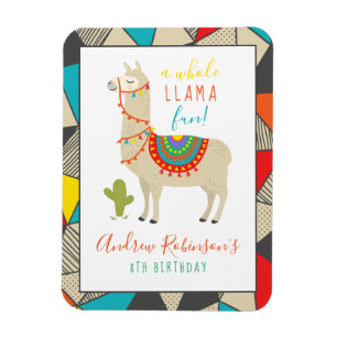 A Whole Llama Fun Animal Birthday Party Magnet