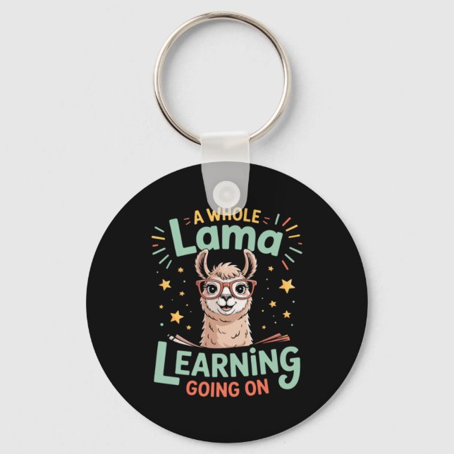 A Whole Llama Learning Going On Cute Teacher Key Ring (Front)