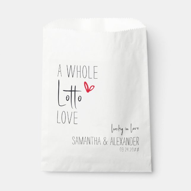 A Whole Lotto Love Wedding Lottery Ticket Party Favour Bag (Front)
