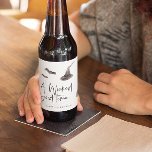 A Wicked Good Time   Happy Halloween Beer Bottle Label