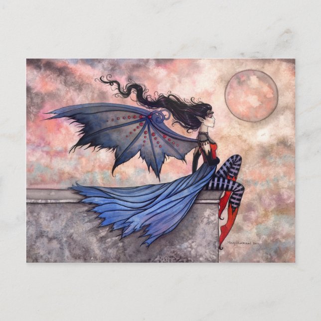 A Wicked Wind Gothic Fairy Vampire Postcard (Front)