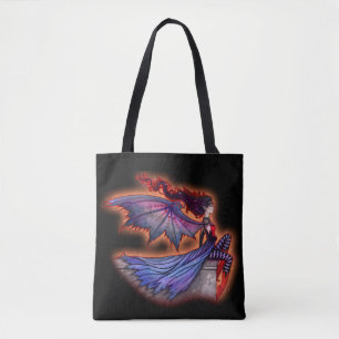 A Wicked Wind Gothic Vampire Fairy Art Tote Bag