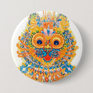 A Wide Eyed Cat, Louis Wain 7.5 Cm Round Badge