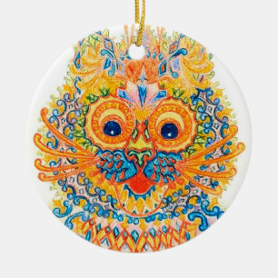A Wide Eyed Cat, Louis Wain Ceramic Ornament