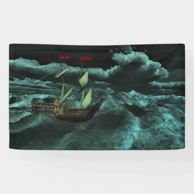 A Wild and Stormy Sea Banner (Horizontal)