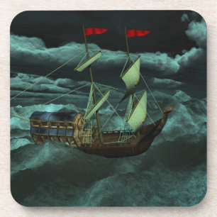 A Wild and Stormy Sea Cork Coaster