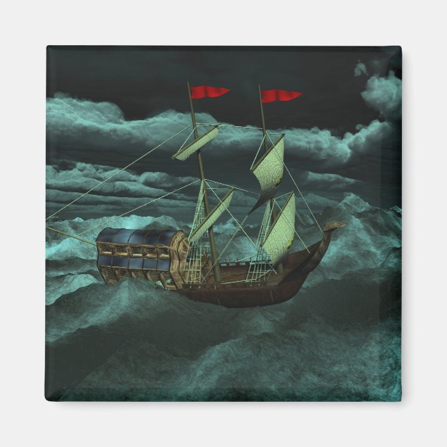 A Wild and Stormy Sea Magnet (Front)