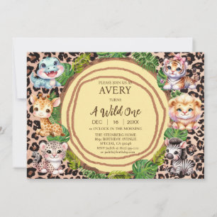 A Wild One Boy's First Birthday Invitations