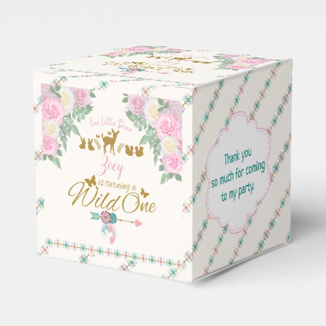 A Wild One - First Birthday Favour Box (Front Side)