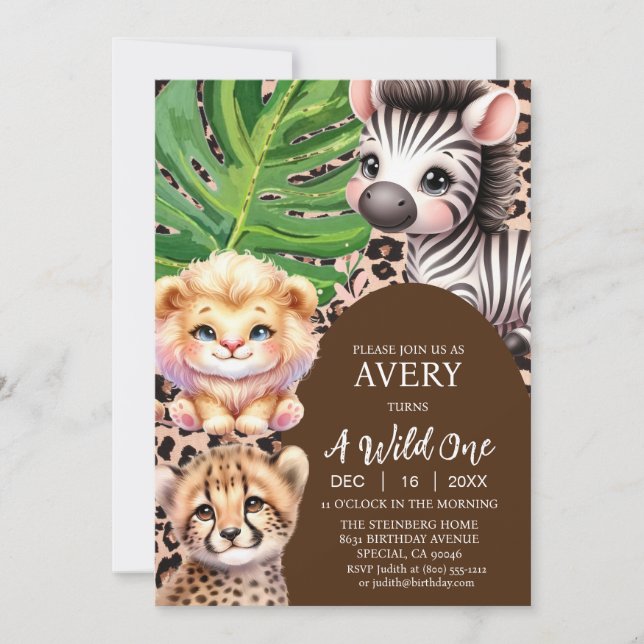 A Wild One First Birthday Invitations (Front)