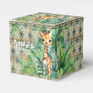 A Wild One Safari Baby Shower Giraffe Green Favour Box
