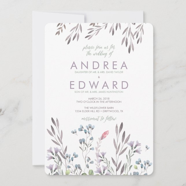 A Wildflower Wedding Invitation (Front)