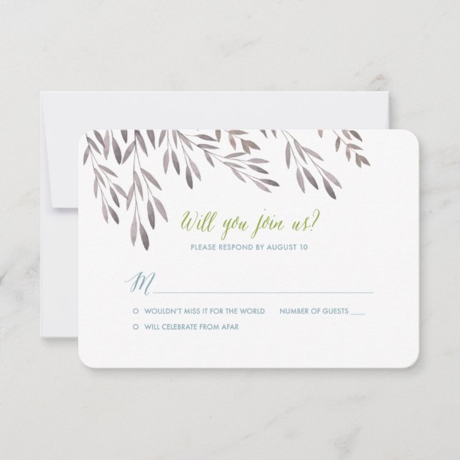A Wildflower Wedding RSVP for Jerrah Card (Front)
