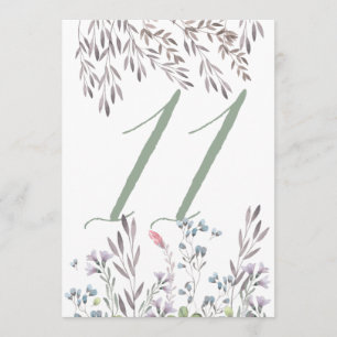 A Wildflower Wedding Table No. 11 Double Sided Invitation