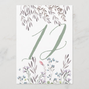 A Wildflower Wedding Table No. 12 Double Sided Invitation