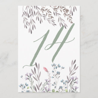 A Wildflower Wedding Table No. 14 Double Sided Invitation