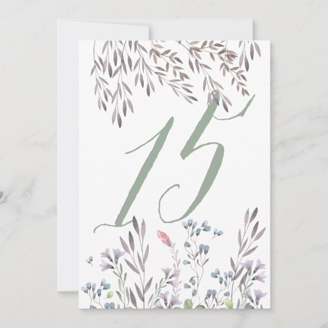 A Wildflower Wedding Table No. 15 Double Sided Invitation (Front)