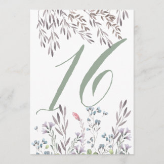 A Wildflower Wedding Table No. 16 Double Sided Invitation