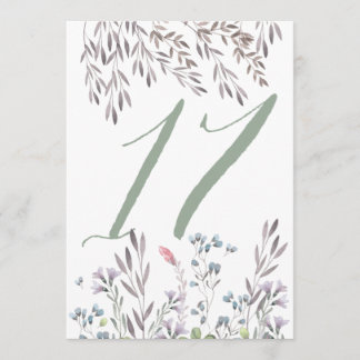 A Wildflower Wedding Table No. 17 Double Sided Invitation