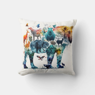  A wildlife within an animal Cushion
