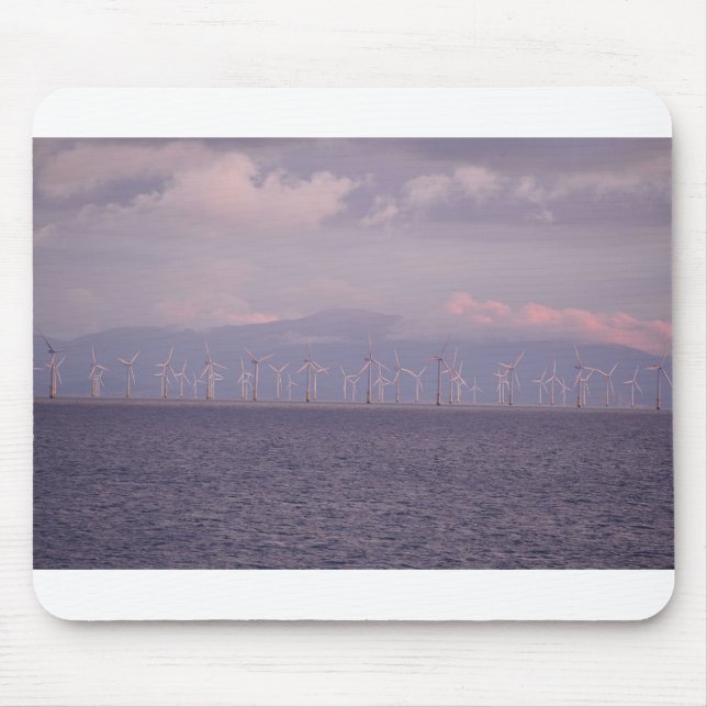 A Wind Farm On The Irish Sea near Liverpool, Mouse Pad (Front)