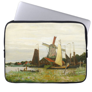 A Windmill at Zaandam Claude Monet Laptop Sleeve