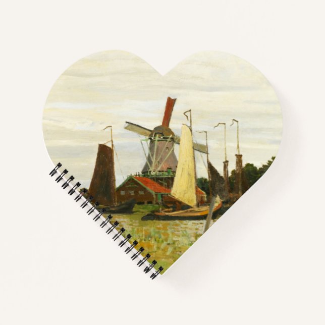 A Windmill at Zaandam Claude Monet     Notebook (Front)