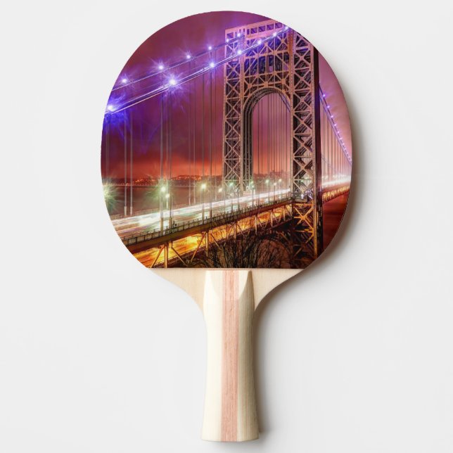 A windy and rainy evening view from Fort Lee Ping Pong Paddle (Front)