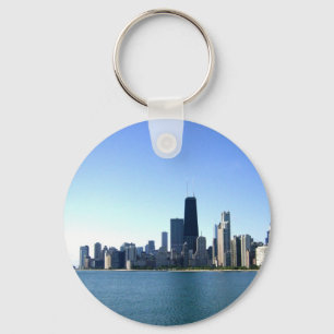 A Windy City Across the Lake Key Ring