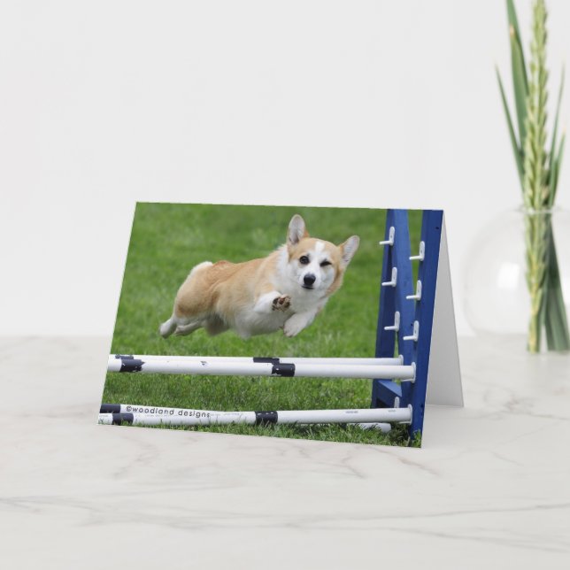 A WINK AND A WAVE AGILITY CORGI CARD (Front)