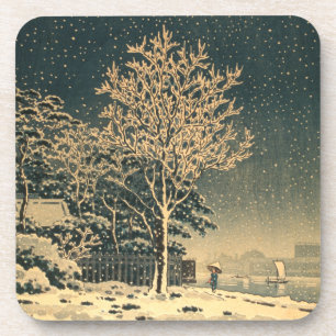 A Winter Day on Sumida River in Japan Coaster