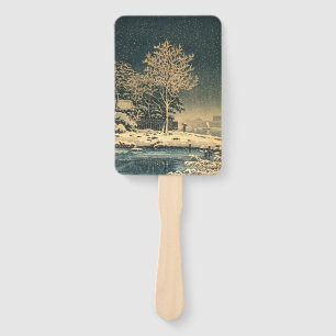 A Winter Day on Sumida River in Japan Hand Fan