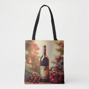 A Winter Holiday Gift of Wine Tote Bag