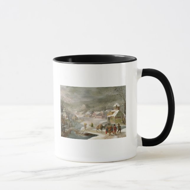 A Winter Landscape with Travellers on a Path Mug (Right)