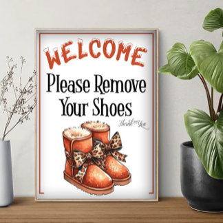 A Winter Please Remove Shoes Sign