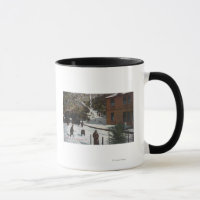 A Winter Scene, Adults Playing in Snow