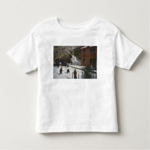 A Winter Scene, Adults Playing in Snow Toddler T-Shirt