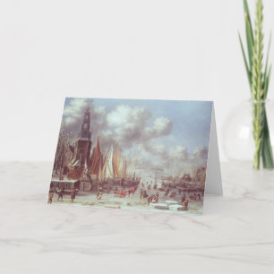 A Winter Scene in Amsterdam Holiday Card