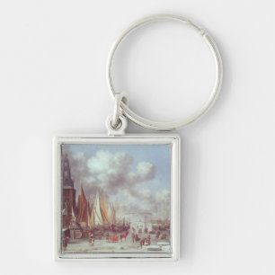 A Winter Scene in Amsterdam Key Ring