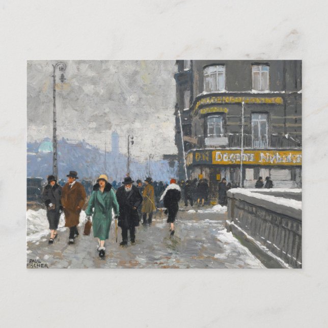 A Winter Street | Paul Fischer Postcard (Front)