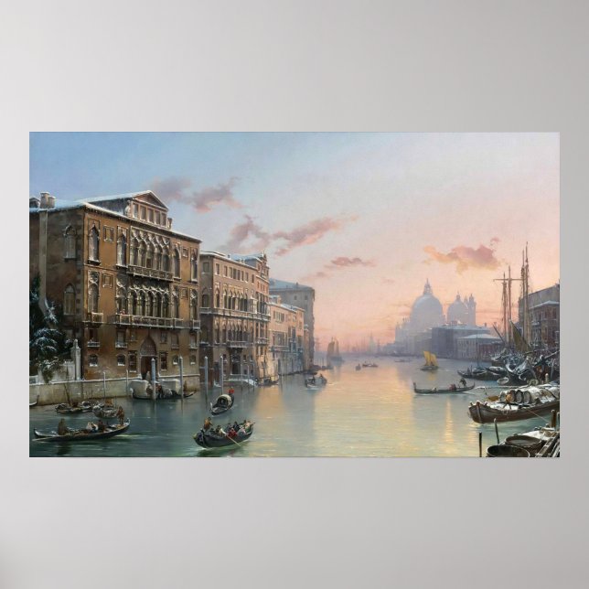 A Winter View Of The Grand Canal, Venice, Poster (Front)