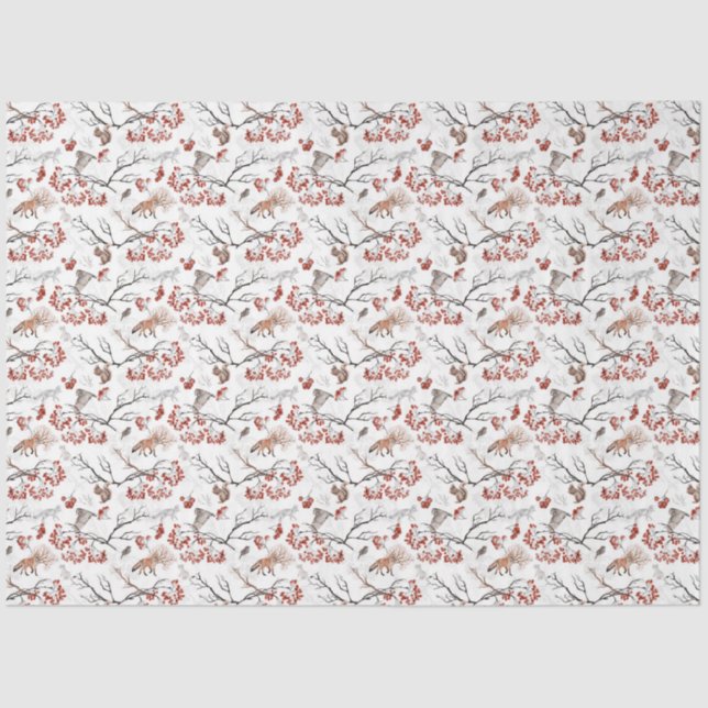 A Winter Woodland Series Design 8 Tissue Paper (Front)