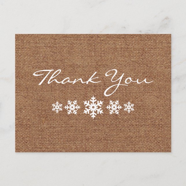 A Wintery Snowflake Thank You Postcard (Front)