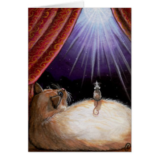 A WISHING STAR Cat Mouse Card
