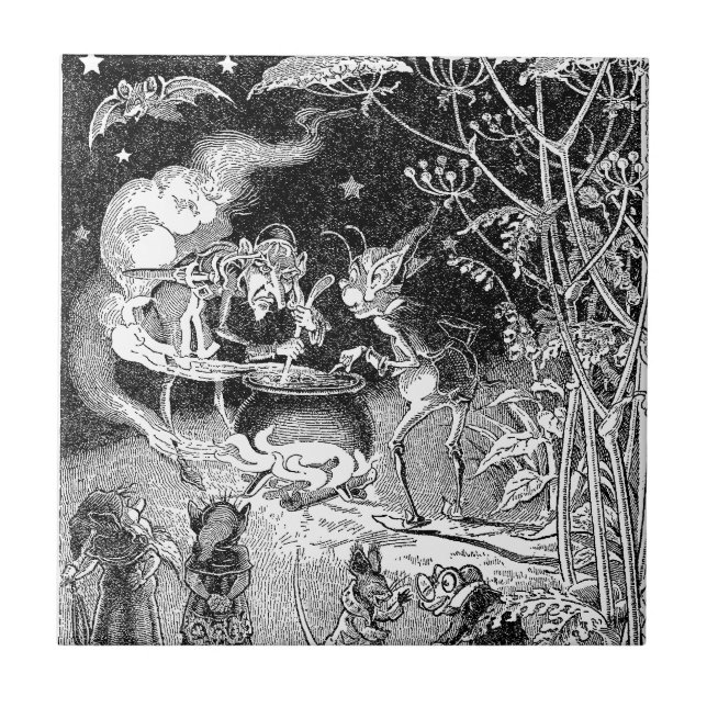 A Witch Brews for Forest Friends Ceramic Tile (Front)