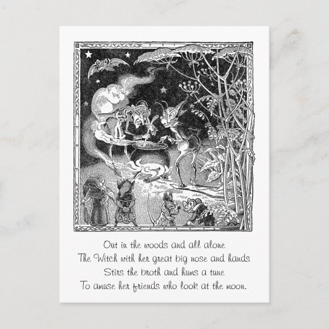 A Witch Brews for Forest Friends Postcard (Front)