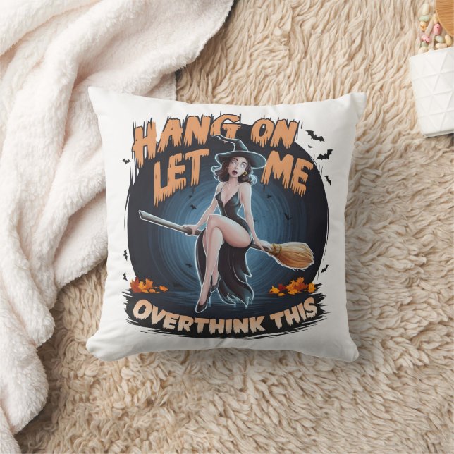 A witch contemplating under a full moon at dusk cushion (Blanket)