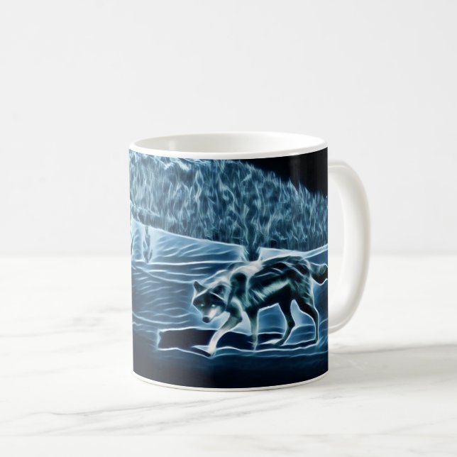 A Wolf On Snow Coffee Mug (Front Right)